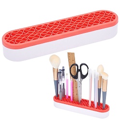 Красный Многоцелевой пластиковый ящик для хранения из полипропилена gorgecraft, для держателя косметики, держатель ручки, держатель для зубных щеток, держатель для губной помады, колонка, красные, 21x3.5x4.9 см