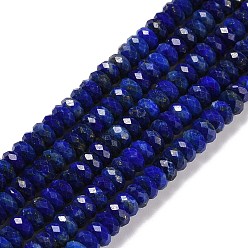 Lapis Lazuli Natural Lapis Lazuli Beads Strands, Faceted, Rondelle, 4x2mm, Hole: 0.7mm, about 157pcs/strand, 15.55 inch(39.5cm)
