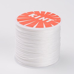 White Round Waxed Polyester Cords, White, 0.45mm, about 174.97 yards(160m)/roll