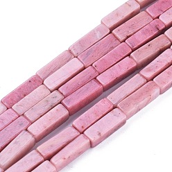 Rhodonite Natural Rhodonite Beads Strands, Cuboid, 13x4x4mm, Hole: 0.8mm, about 29pcs/strand, 15.35 inch(39cm)