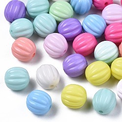 Couleur Mélangete Perles acryliques opaques, citrouille, couleur mixte, 10x9mm, Trou: 1.5mm, environ930 pcs / 500 g