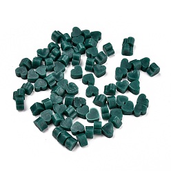 Teal Sealing Wax Particles, for Retro Seal Stamp, Heart, Teal, 7.3x8.6x5mm, about 110~120pcs/bag