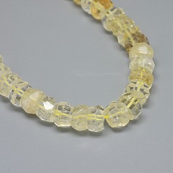 Citrine Natural Citrine Beads Strands, Faceted, Rondelle, 10x4~6mm, Hole: 0.8mm, about 64~73pcs/strand, 15.7 inch(40cm)