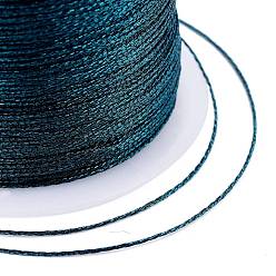 Bleu Vert Fil métallique tressé en polyester, pour la fabrication de bracelets tressés et la broderie, sarcelle, 0.4mm, 6, environ 54.68 yards (50m)/rouleau