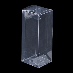 Claro Embalaje de regalo de caja de pvc de plástico transparente rectángulo, caja plegable impermeable, para juguetes y moldes, Claro, caja: 4x4x10 cm