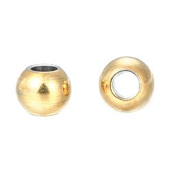 Oro 202 de acero inoxidable rondelle granos del espaciador, dorado, 5x4 mm, agujero: 2 mm