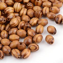 Saddle Brown Natural Wood Beads, Dyed, Oval, Saddle Brown, 8.5x6.5mm, Hole: 2mm, about 8000pcs/1000g