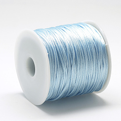 Bleu Ciel Clair Fil de nylon, corde de satin de rattail, lumière bleu ciel, environ 1 mm, environ 76.55 yards (70m)/rouleau