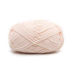Color de la concha 4-capas de hilo de algodón con leche, para tejer, tejido y crochet, color de concha, 2~3 mm