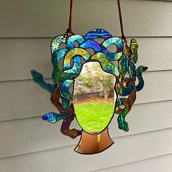 Разноцветный Подвесное украшение из акрилового зеркала, для домашнего украшения стены окна дома, красочный, 250x240x3 мм