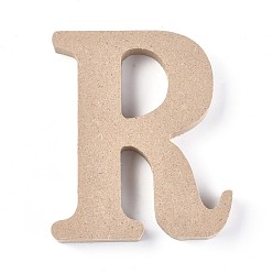 Letter R Letter Unfinished Wood Slices, Laser Cut Wood Shapes, for DIY Painting Ornament Christmas Home Decor Pendants, Letter.R, 100x84x15mm