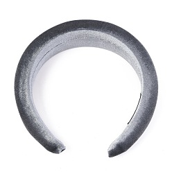 Gray Flocking Cloth Sponge Thick Hairbands, for DIY Woman Hair Accessories , Gray, 14~42mm, Inner Diameter: 145x125mm