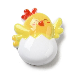 Chick Easter Cartoon Opaque Resin Cabochons, Chick, 24.5x23x9mm