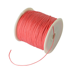 Tomate Hilo de nylon trenzada, Cordón de anudado chino cordón de abalorios para hacer joyas de abalorios, tomate, 0.8 mm, sobre 100 yardas / rodillo