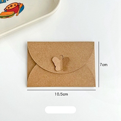 Bois Solide Enveloppes en papier papillon pour timbres, rectangle, burlywood, 105x70mm