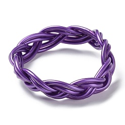 Purple Plastic Cord Braided Stretch Bracelets, Purple, Inner Diameter: 2-1/2 inch(6.5cm)