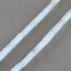 Azure Opalite Beads Strands, Tube, Azure, 13x4~5mm, Hole: 1mm, about 27~30pcs/strand, 15.3 inch