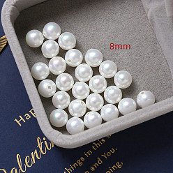 Blanc Perles de bijoux faites main bricolage, perles de matériel de boucle d'oreille en perles d'imitation en plastique, blanc, 8mm