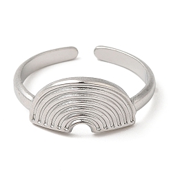 Stainless Steel Color 304 Stainless Steel Open Cuff Rings, Half Round, Stainless Steel Color, Inner Diameter: 17.8mm