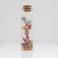 Кварц Стеклянные бутылки желая украшения, с кварцевой крошкой внутри и пробкой, 22x74 мм