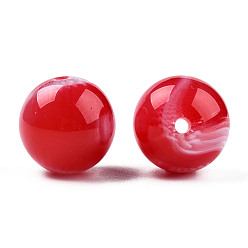 Roja Abalorios de resina, de piedras preciosas de imitación, rondo, rojo, 20 mm, agujero: 2 mm