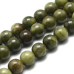 Olive Terne Pierres gemmes naturelles, taiwan jade, énergie naturelle pouvoir de guérison des pierres pour la fabrication de bijoux, ronde, vert olive, 12mm