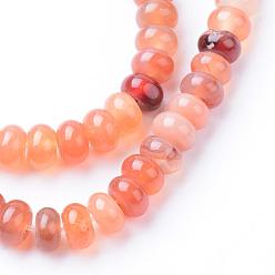 Carnelian Natural Carnelian Bead Strands, Rondelle, 6x4mm, Hole: 1mm, about 95~98pcs/strand, 14.17~14.96 inch