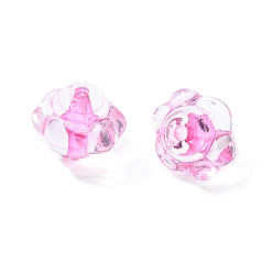 Rosa Caliente Abalorios de acrílico transparentes, linterna, color de rosa caliente, 8.5x10x9.5 mm, agujero: 1.5 mm, Sobre 1290 unidades / 500 g