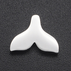 Stainless Steel Color 201 Stainless Steel Charms, for Simple Necklaces Making, Stamping Blank Tag, Laser Cut, Whale Fishtail Shape, Stainless Steel Color, 9.5x12x3mm, Hole: 1.6mm