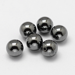Hématite Sans Magnétique   Non-magnétiques perles synthétiques d'hématite, la moitié foré, ronde, 10mm, Trou: 1mm