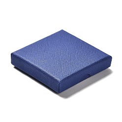 Синий Картон комплект ювелирных изделий коробки, с губкой внутри, квадратный, синие, 7.05~7.1x7.15x1.6 см
