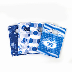 Deep Sky Blue Printed Plastic Bags, Rectangle, Deep Sky Blue, 25x20cm