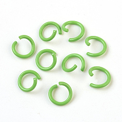 Lawn Green Iron Jump Rings, Open Jump Rings, Lawn Green, 17 Gauge, 8~8.5x1.2mm, Inner Diameter: 5~6mm