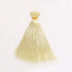 Kaki Clair Cheveux longs et raides en mohair imité poupée perruque cheveux, pour les filles de bricolage accessoires de fabrication de bjd, kaki clair, 150~1000mm