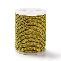 Goldenrod Braided Nylon Threads, Mambo Thread, with Spool, for Jewelry Making, Round, Goldenrod, 1mm, about 6 yards/roll