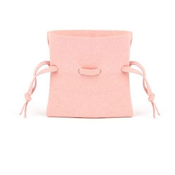 Pink Rectangle Microfiber Leather Jewelry Drawstring Gift Bags for Earrings, Bracelets, Necklaces Packaging, Pink, 7x7cm