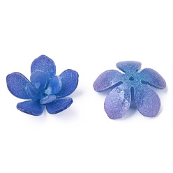 Королевский синий Пластиковые шарики, цветок, королевский синий, 21x22x7 мм, отверстие : 0.7 мм