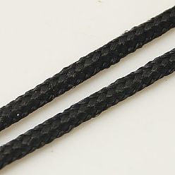 Черный Нейлоновые плетеные нити, шнур с китайским узлом, круглые, чёрные, 1.5 мм, около 200.00 ярдов (182.88 м) / рулон