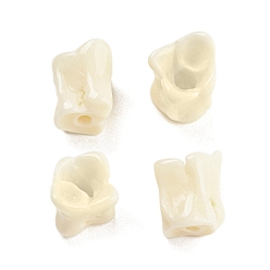 Floral White Opaque Resin Beads, Flower, Floral White, 10.5x9x10mm, Hole: 2mm