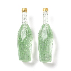 Зеленый газон Муляж бутылки из прозрачной смолы кабошон, с блеском порошок, зеленый газон, 41.5x12.5x12.5 мм