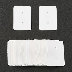 Белый Бумажные ювелирные украшения серьги дисплей карты, прямоугольные, белые, 35x25x0.5 мм