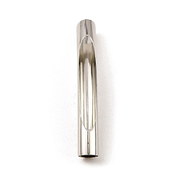 Platino Perlas de tubo de latón, tubo curvado hueco, Platino, 46x6 mm, agujero: 5.5 mm