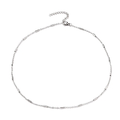 Couleur Acier Inoxydable 304 acier inoxydable colliers de chaînes du câble, avec des perles tubulaires et fermoirs pince de homard, couleur inox, 16 pouce (40.5 cm)