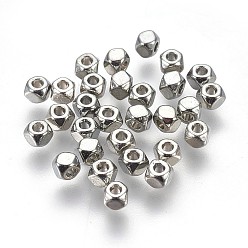 Platinum Alloy Spacer Beads, Screw Nut, Cadmium Free & Nickel Free & Lead Free, Platinum, 3x2.5mm, Hole: 1mm