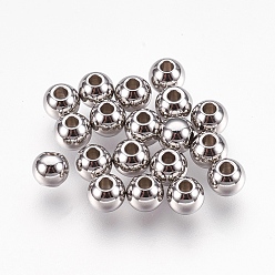 Color de Acero Inoxidable 316 de acero inoxidable perlas espaciadoras, Rondana plana, color acero inoxidable, 6x5 mm, agujero: 2 mm