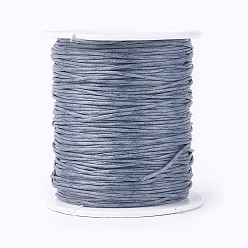 Серый Воском хлопчатобумажная нить шнуры, серые, 1 мм, около 100 ярдов / рулон (300 футов / рулон)