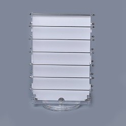 White Organic Glass Earring Display, with Iron, Jewelry Display Stands, Platinum, White, 21.5x12.5x30.5cm