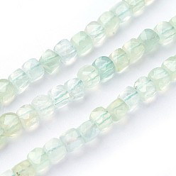 Prehnite Natural Prehnite Beads Strands, Faceted, Cube, 4~4.5x4~4.5x4~4.5mm, Hole: 0.6mm, about 95~100pcs/strand, 15.1~16.1 inch(38.5~41cm)