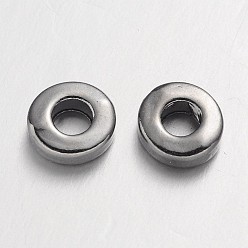 Gunmetal Tibetan Silver Beads, Lead Free and Cadmium Free, Donut, Gunmetal, 6x2mm, Hole: 2.5mm