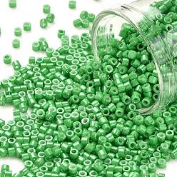 Medium Sea Green Cylinder Seed Beads, Opaque Colours Luster, Uniform Size, Medium Sea Green, 2x1.5mm, Hole: 0.8mm, about 40000pcs/bag, about 450g/bag
